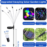 Solar garden lights, Christmas decoration, solar-powered fairy-tale outdoor lights, waterproof, 1-pack, 8 LEDs that move in the wind, dancing fireflies as light for garden decoration, yard, patio, path decoration