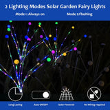 Solar garden lights, Christmas decoration, solar-powered fairy-tale outdoor lights, waterproof, 1-pack, 8 LEDs that move in the wind, dancing fireflies as light for garden decoration, yard, patio, path decoration
