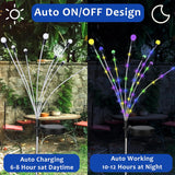 Solar garden lights, Christmas decoration, solar-powered fairy-tale outdoor lights, waterproof, 1-pack, 8 LEDs that move in the wind, dancing fireflies as light for garden decoration, yard, patio, path decoration