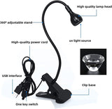 Mini UV Lamp for Gel Nails, LED Curing Lamp with Flexible Gooseneck and Clamp, 3W Portable Small Manicure UV Lamp, Nail Dryer for Curing Resin Nail Art.