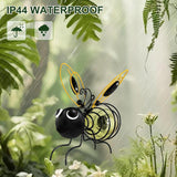 Hanging Bee Sun Garden Light Outdoor Decoration, Outdoor Statues, Figure Lighting Decorations for patio, balcony, garden ornament, housewarming (1 piece) - Side View