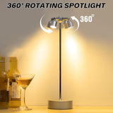 Made of high quality material and safe to use.This lamp is designed for both residential and commercial lighting projects.The metal ground spike keeps the spotlight stable and lasts longer than a plastic spike.Suitable for display cases, jewelry counters, - Top-Down View