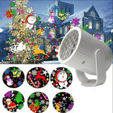 Christmas Projector Lights - LED Snowflake Projector Light with USB Power for Living Room, New Year, Party, Christmas Decoration, Indoor and Outdoor (White)