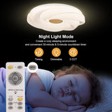 LED recessed ceiling light, 48W dimmable flower shape ceiling lamp, 14.8 inch 3 CCT, close to the ceiling, suitable for bedroom, hallway, living room,