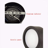 Recessed LED wall downlight with black aluminum lighting accessories and acrylic shade for ceiling lamps, professional, 6W, 4000K warm white light, IP42 waterproof, black, integrated - Top-Down View