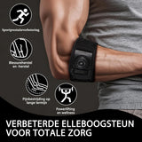 Elbow Support - Adjustable Tennis Elbow Brace - For Tendinitis - Black Universal Size