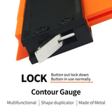 Contour irregular shape ruler contour gauge copy ruler with lock woodworking measurement shape ruler arc ruler, 10 inch