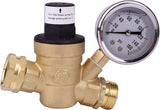 RV Water Pressure Regulator with Gauge Adjustable 3/4