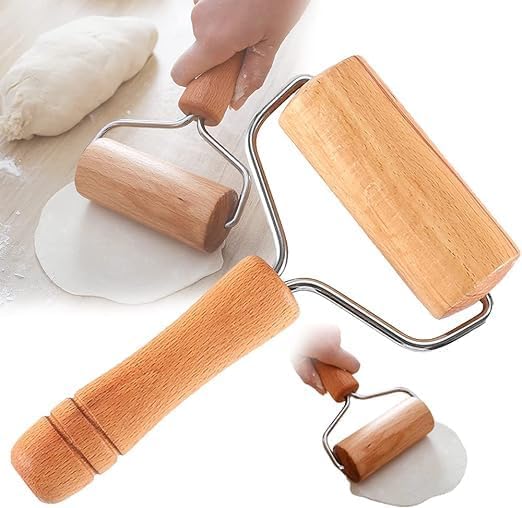 Beech Rolling Pin Double-Sided Wooden Flour Dumpling Wrapper Roller Rolling Pin Hand-Held Baking Tools / 117