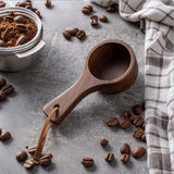 Wooden Coffee Measure Cup - Coffee Measuring Cup, Wooden Coffee Tools, Wooden Coffee Measure Cup | Natural Wooden Coffee Measure Cup, Luxury Spoon Tool with Long Handle, AC - Top-Down View