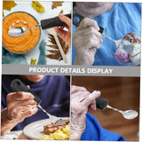 2 Sets Flexible Camping Utensils One-Handed Kitchen Gadgets Pan Disabled Tableware Non-Slip Tableware Adaptive Utensils Gadgets for Disabled Rubber Black