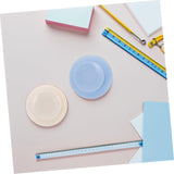 Ciieeo 8 Pieces Suction Cups for Tableware Double-Sided Suction Cups Non-Slip Silicone Suction Cups Mounting Mats for Tableware for Plate, Bowl, Dish, Mug - Top-Down View