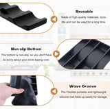 Forhandy 3 pcs bottle holders, refrigerator, non-slip, stackable, refrigerator, organizer, bottles, foldable for storing beer, drinks, mineral water (black) - Side View