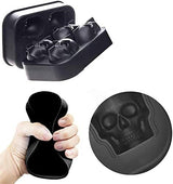 4 skulls - ice cubes - silicone ice cube maker - for home - kitchen - bar accessories - drinks - random color - refrigerator