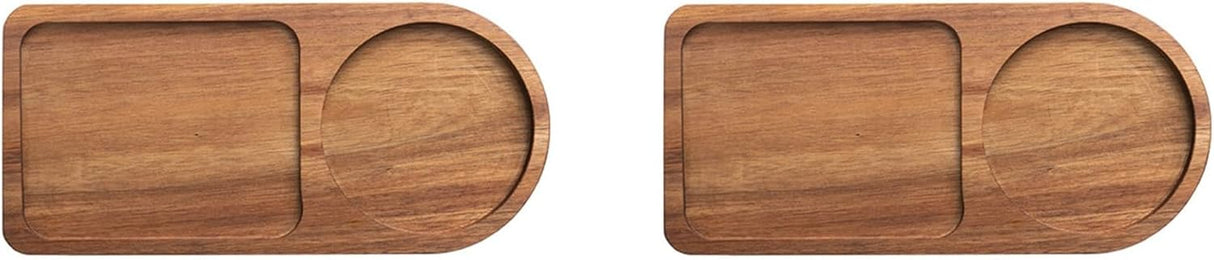 Guihydur 2 x coffee set, wooden, tray for serving food, coffee, tea set, table decoration, accessories C