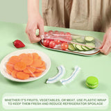 100 pieces food covers plastic stretch, food covers reusable food storage bags kitchen supplies for fruit/vegetables/meat/food - Top-Down View