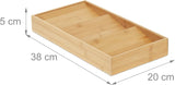 Relaxdays horizontal spice rack, 3 shelves, HBD: 5 x 20 x 38 cm, spice organizer for kitchen drawer, spice holder, natural