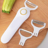 Electric Peeler, Portable USB Rechargeable Fruit and Vegetable Peeler with 3 Cutting Heads, Home Kitchen Tool