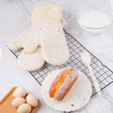 Quilted Cotton Terry Oven Mitts, Pot Holders, Kitchen Brushes, Set of 5, Heat Resistant, Silicone Handles, Shake - Front View
