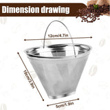 Coffee Strainer - Fine Mesh 100 Mesh Filter - Suitable for 8-12 Cups - Easy to Clean - Front View