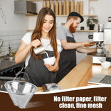 Coffee Strainer - Fine Mesh 100 Mesh Filter - Suitable for 8-12 Cups - Easy to Clean - Top-Down View