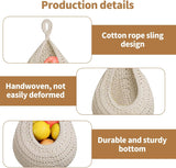 Hanging Storage Baskets - Set of 3 - For Kitchen and Bathroom - With Jute Design - Top-Down View