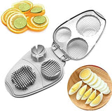 Egg Slicer - 3-in-1 Stainless Steel Slicer - For Eggs and Mushrooms - Precision Cutting Tool - Kitchen Aid - Side View