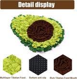 Snuffle Mat - Avocado Design with Foldable - For Dogs and Cats - Green Training Mat - Pet Activity - Top-Down View