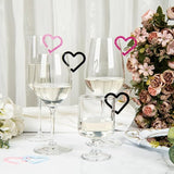 Glass Charm - Glass Accessories 20 Pieces - Accessories Heart Shaped Acrylic Decorations For Women Men Drinks Parties - Side View