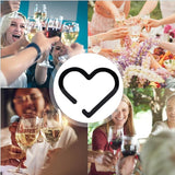Glass Charm - Glass Accessories 20 Pieces - Accessories Heart Shaped Acrylic Decorations For Women Men Drinks Parties - Top-Down View