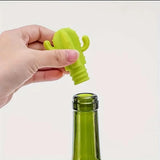 Fangxuee 4pcs Cactus Silicone Wine Stopper - Freshness Preservation Seal for Champagne & Red Wine Bottles, Beverage Accessory - Front View