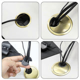Noble cable grommet 60 mm | Cable grommet cover for desks, worktops, and office chairs | Material: Zinc alloy (bronze) - Top-Down View