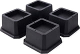 Furniture Risers 2 Inch Bed Risers Heavy Duty Adjustable Bed Lifts for Dorm Rooms Tables Desk Chair Leg Extenders 4-Pack Black