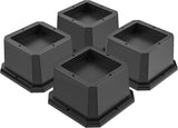 Furniture Risers 2 Inch Bed Risers Heavy Duty Adjustable Bed Lifts for Dorm Rooms Tables Desk Chair Leg Extenders 4-Pack Black - Front View