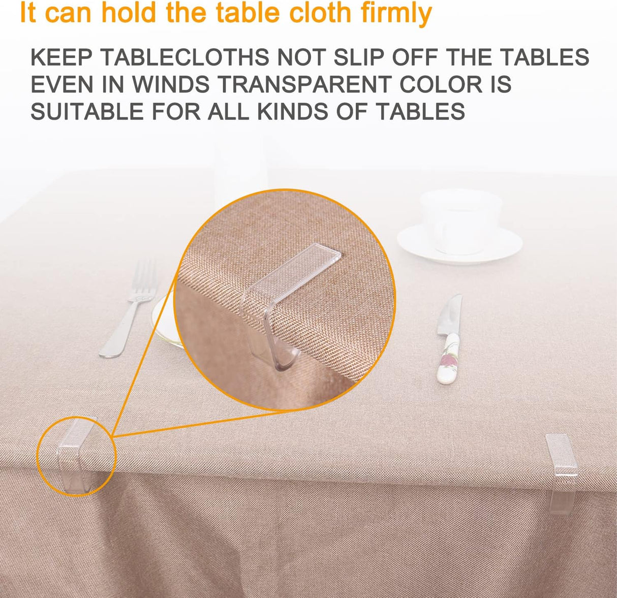 24 Pieces Transparent Tablecloth Clips, Plastic Tablecloth Clips, Windproof Tablecloth Holder Clips, Tablecloth Holder for Christmas, Home, Wedding, Party, Indoor, Outdoor, Camping, Picnic (24 Pieces, Small)