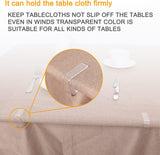 24 Pieces Transparent Tablecloth Clips, Plastic Tablecloth Clips, Windproof Tablecloth Holder Clips, Tablecloth Holder for Christmas, Home, Wedding, Party, Indoor, Outdoor, Camping, Picnic (24 Pieces, Small) - Top-Down View