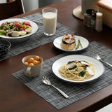 PVC placemat, 4 pieces non-slip heat-resistant placemats, washable vinyl placemats, set of 4 - gray - Front View