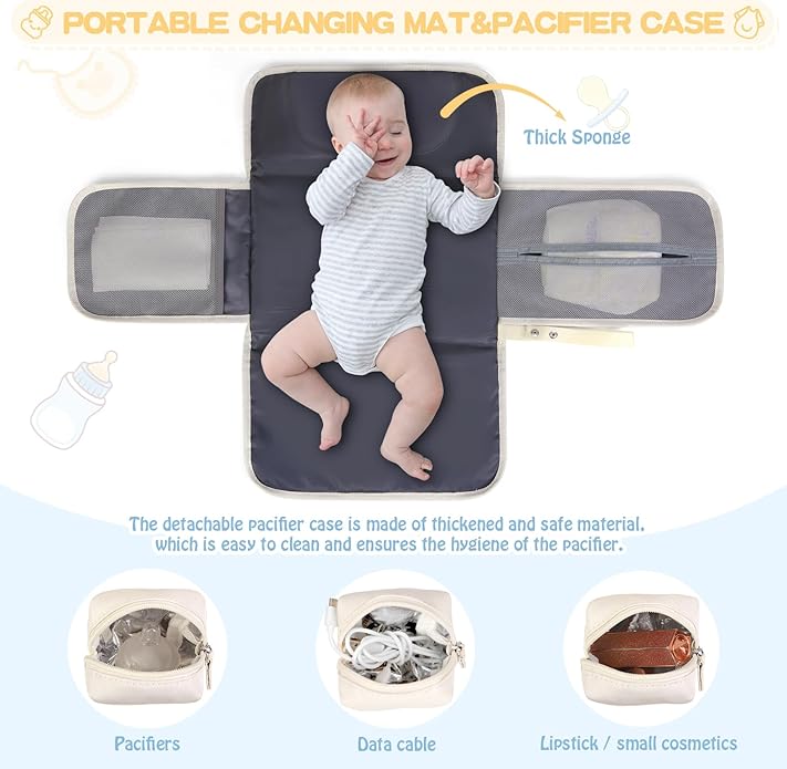 Baby Storage Bag - With Changing Mat - Multiple Storage Compartments - Suitable for Daily Use