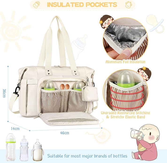 Baby Storage Bag - With Changing Mat - Multiple Storage Compartments - Suitable for Daily Use