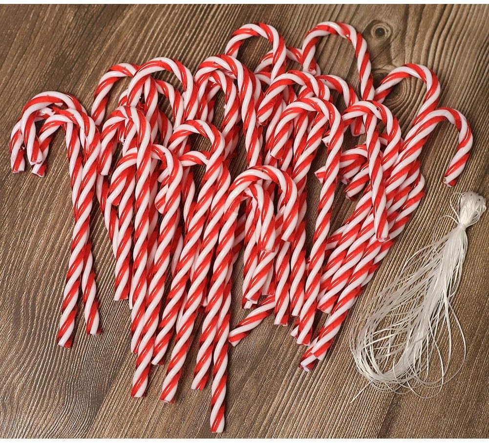 Christmas Decorations - 32 Pieces of Christmas Candy Canes - Red Christmas Hangers - Approx. 15 cm - For Christmas Tree and Interior