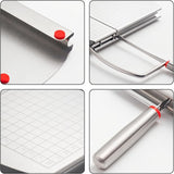 Cheese Cutter - Stainless Steel Blade with Measuring Scale - For Block Cheese and Sausage - Multifunctional Kitchen Aid