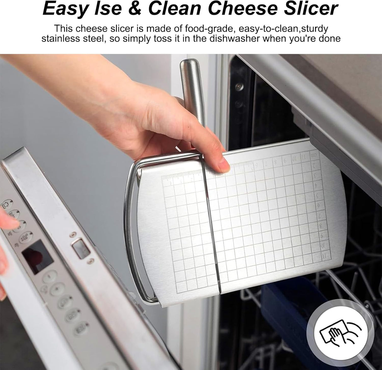 Cheese Cutter - Stainless Steel Blade with Measuring Scale - For Block Cheese and Sausage - Multifunctional Kitchen Aid