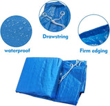 Swimming pool cover - Round pool cover - For above-ground pools - Waterproof and dustproof protective cover - For inflatable pools -8ft - Front View