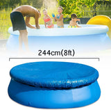 Swimming pool cover - Round pool cover - For above-ground pools - Waterproof and dustproof protective cover - For inflatable pools -8ft - Top-Down View