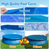 Swimming pool cover - Round pool cover - For above-ground pools - Waterproof and dustproof protective cover - For inflatable pools -8ft