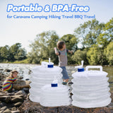 Collapsible Bucket - Collapsible Water Container - Portable & BPA Free Water Tank - Kettle - Bucket - Suitable for Caravan, Camping, Hiking, BBQ, Travel, Outdoor Use - 5L - Front View