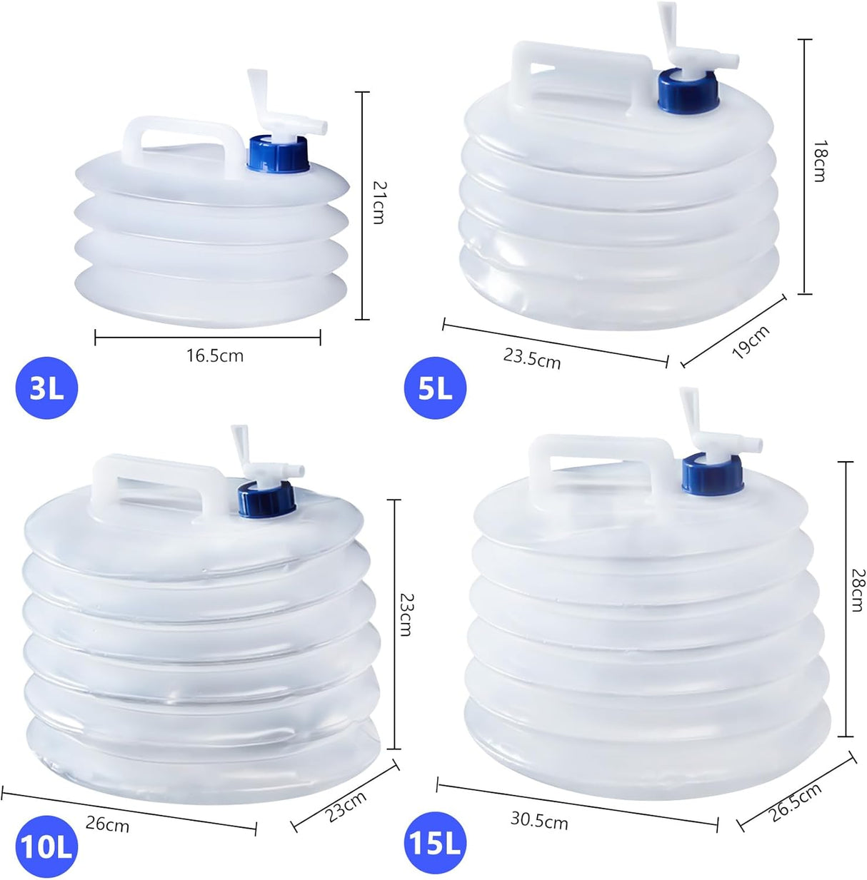 Collapsible Bucket - Collapsible Water Container - Portable & BPA Free Water Tank - Kettle - Bucket - Suitable for Caravan, Camping, Hiking, BBQ, Travel, Outdoor Use - 5L
