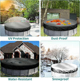 Round Pool Cover - Robust 420D Oxford Fabric Cover for Garden Pools with Drawstring - Waterproof Round Pool Cover with Winding Cord and Ground Pegs - 6 ft - 45-Degree Angle