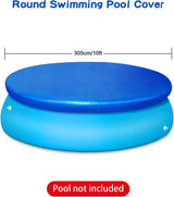 Pool Cover - Round Pool Cover - Round Pool Cover Dust Cover - Suitable for Round Inflatable Pools for Home Use - 10 ft - Side View