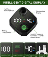 Portable Shower Pump with Rechargeable 6000mAh Battery - Outdoor Shower IPX7 Waterproof - With Temperature Display - Suitable for Camping, Car Washing and Pet Washing (Gray) - Top-Down View